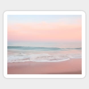 Pink Sunset Beach Waves Sticker